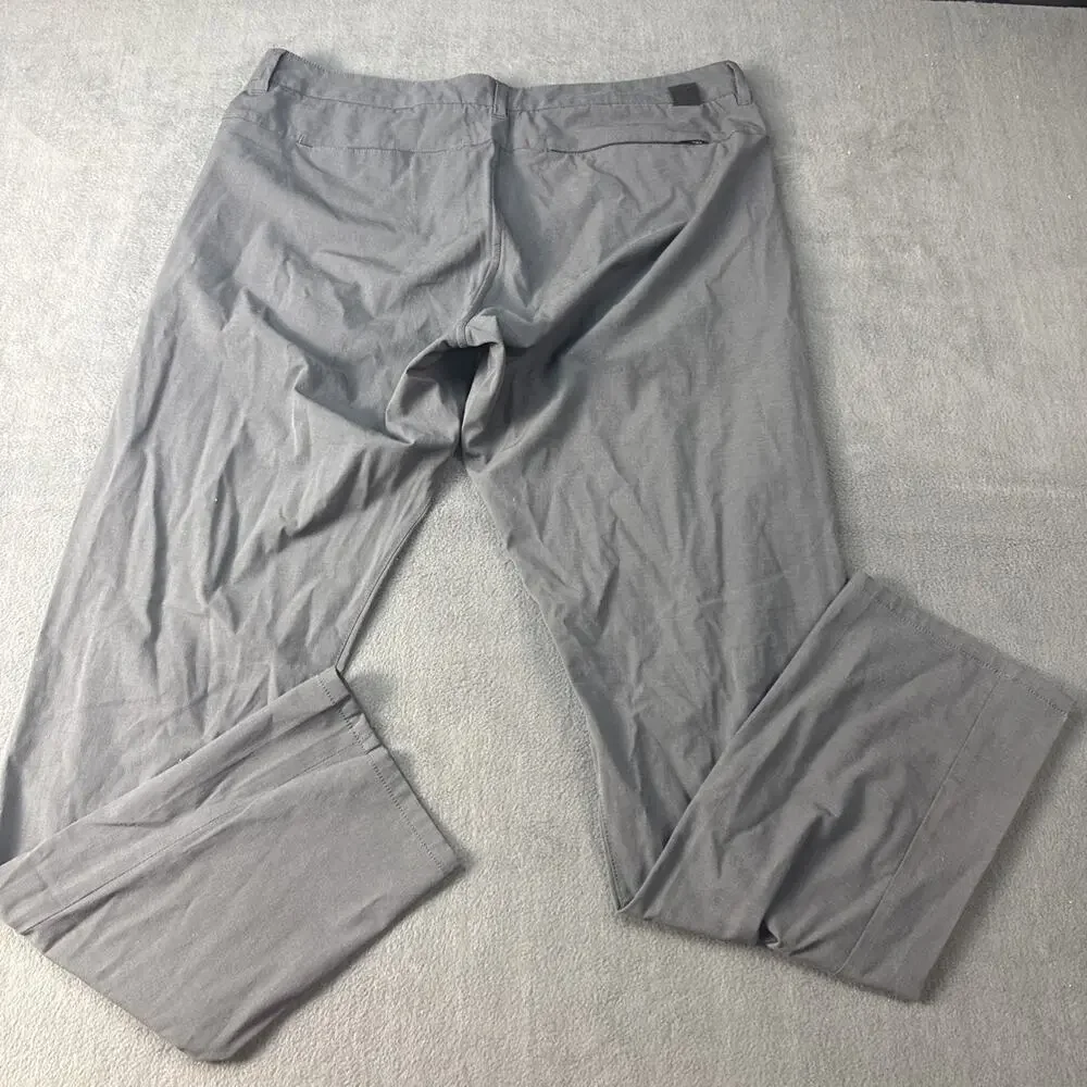 Vuori Meta Pants Mens 36x33 Gray Slim Tapered Chino Zip Pocket Travel Casual